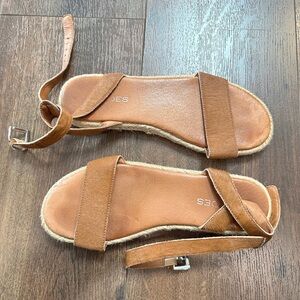 J Slides Tan Espadrille Sandals